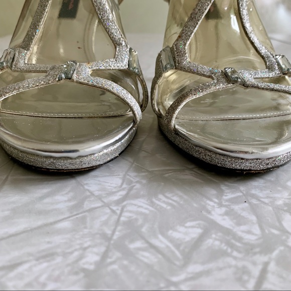 Nina Silver Glitter/Bling Strappy Heels (Prom!) 8 - Picture 2 of 7